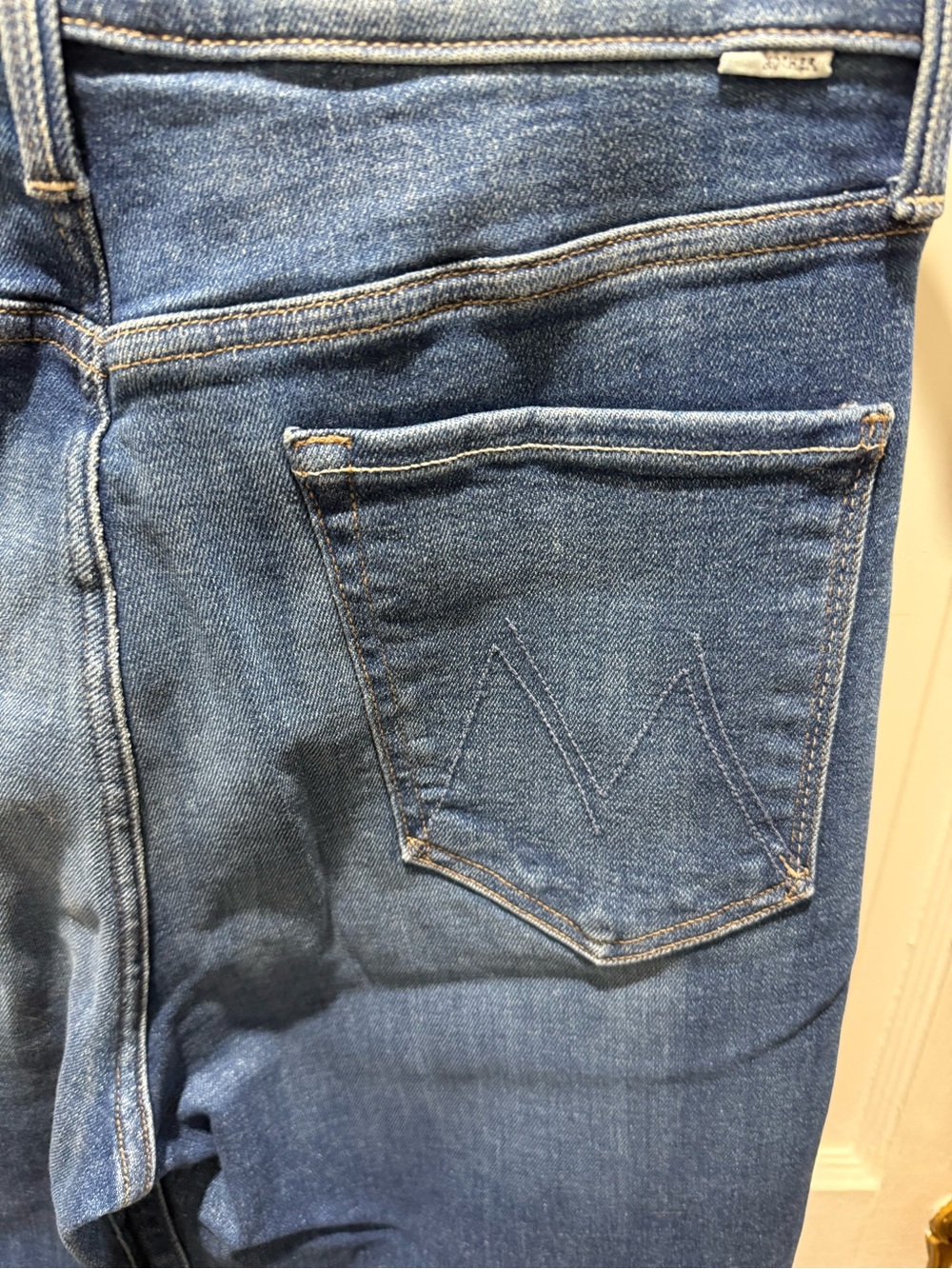 MOTHER denim - High-Rise Women’s Blue Button-Fly Jeans - Picture 4 of 5